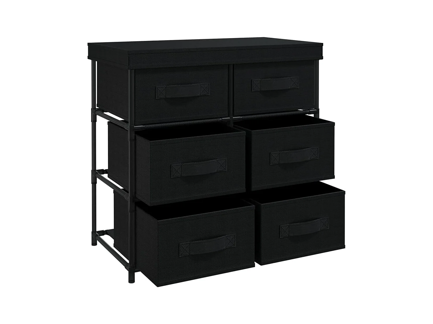 Opbergkast met 6 lades 55x29x55 cm staal zwart