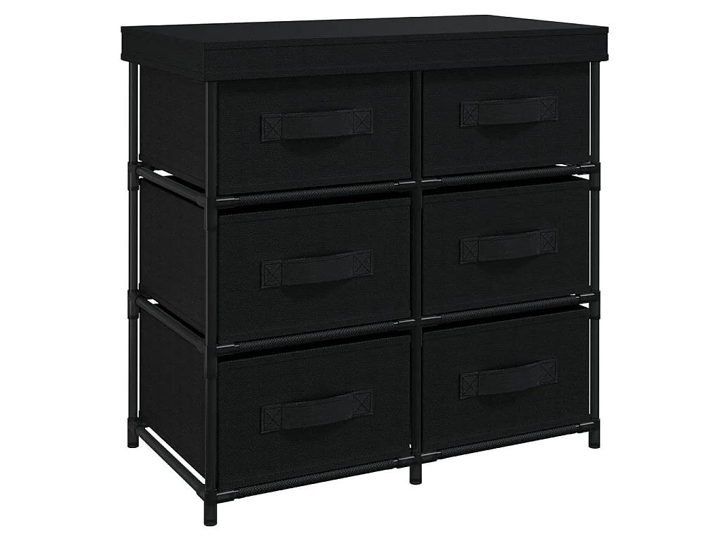 Aufbewahrungsschrank mit 6 Schubladen 55×29×55 cm Schwarz Stahl