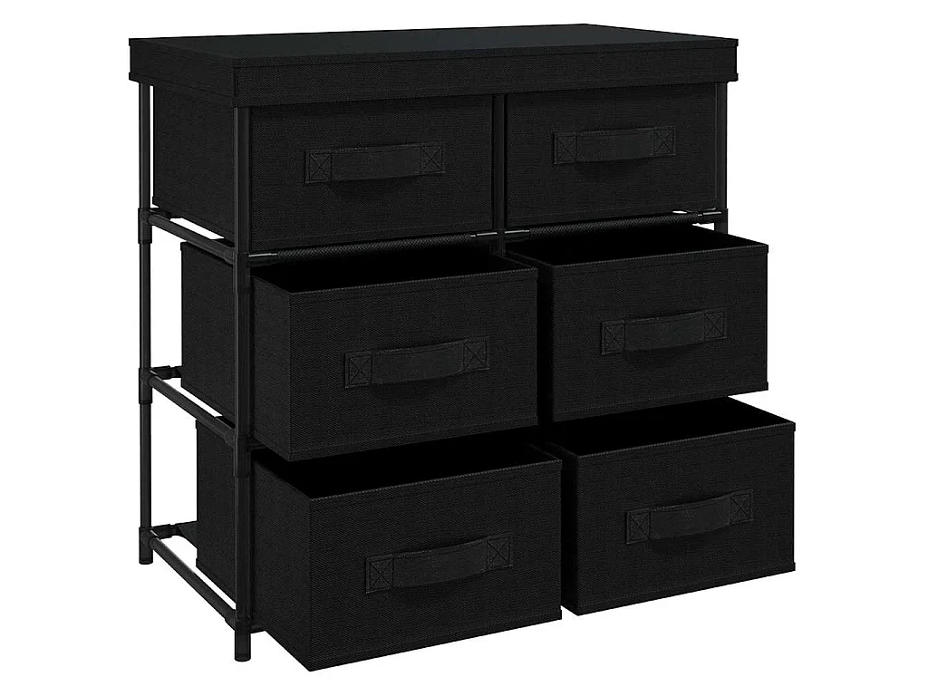 Armoire de rangement avec 6 tiroirs 55x29x55 cm Noir Acier