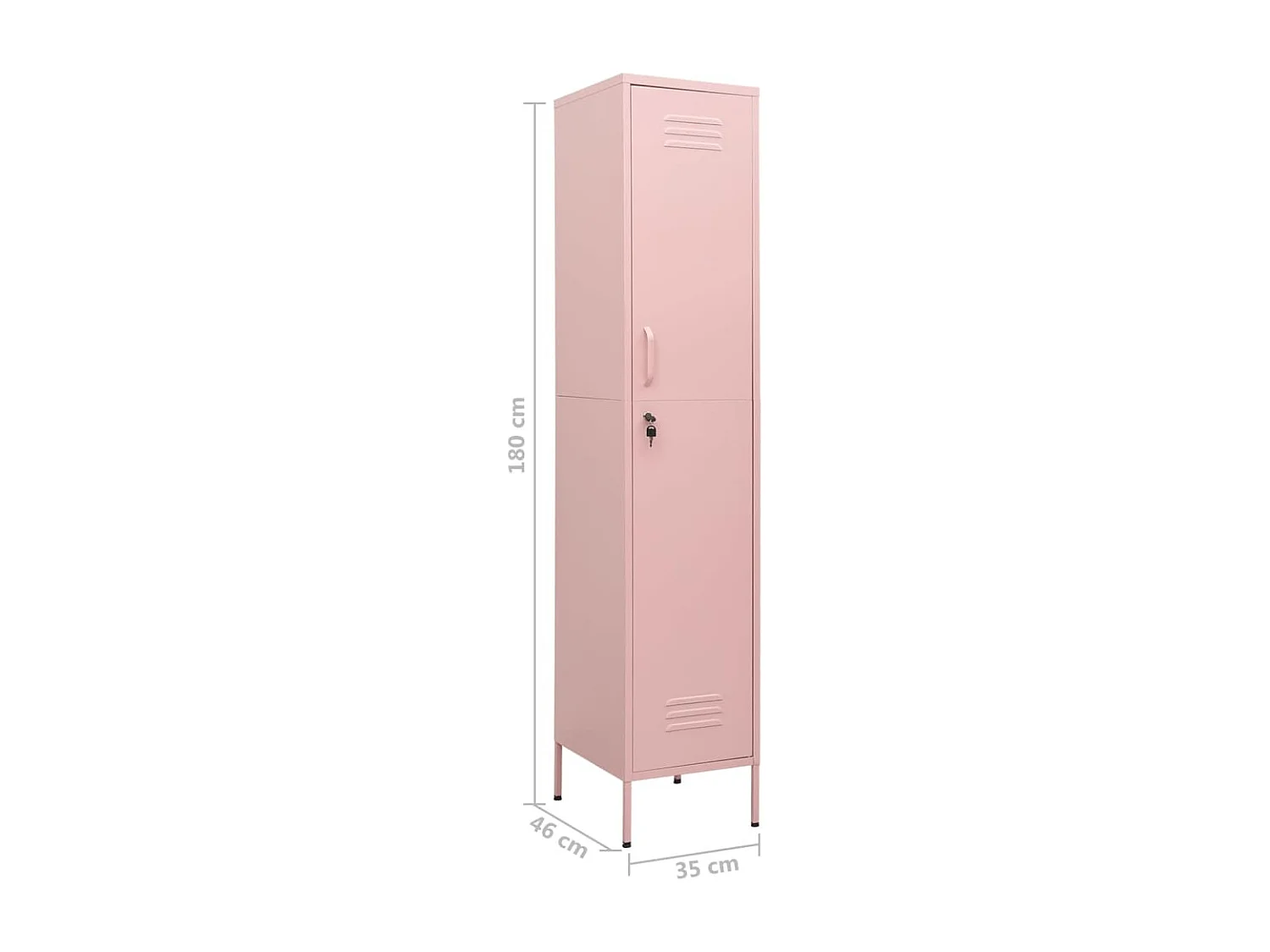 Armoire à casiers Rose 35x46x180 cm Acier