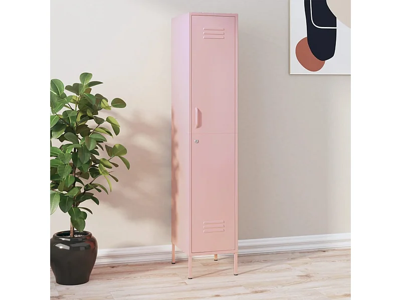 Armoire à casiers Rose 35x46x180 cm Acier