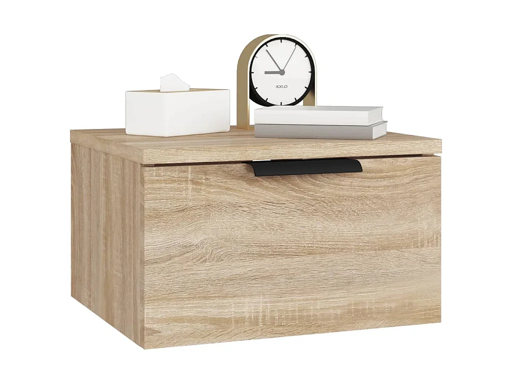 Table de chevet murale Chêne sonoma 34x30x20 cm