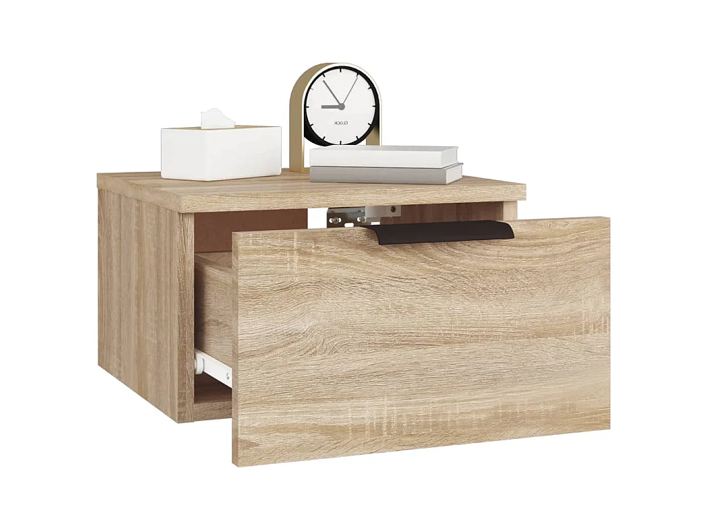 Table de chevet murale Chêne sonoma 34x30x20 cm