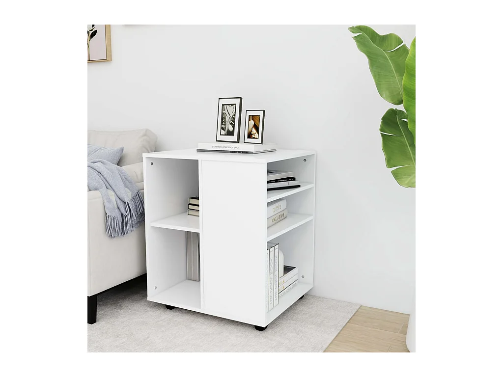 Armoire à roulettes Blanc 60x53x72 cm Bois d’ingénierie