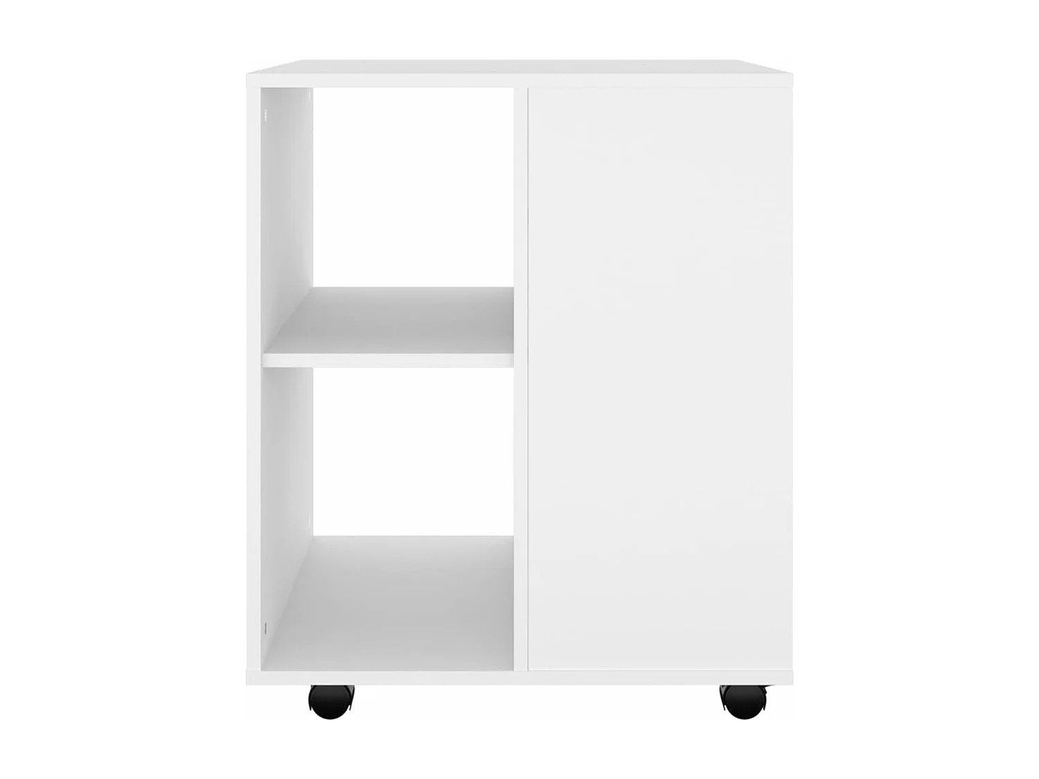 Armario con ruedas madera contrachapada blanco 60x53x72 cm