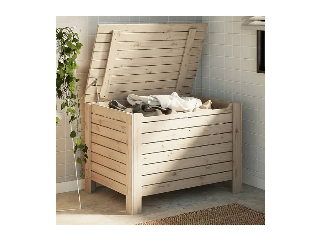 Boîte de rangement avec couvercle RANA bois massif de pin