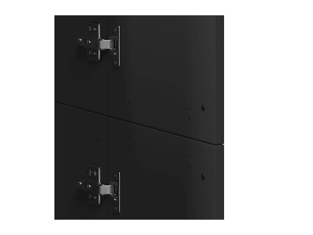 Wysoki Bufet Czarny 60x35x180 cm Z Nowoczesnego Drewna Inżynieryjnego z Dużą Przestrzenią Magazynową