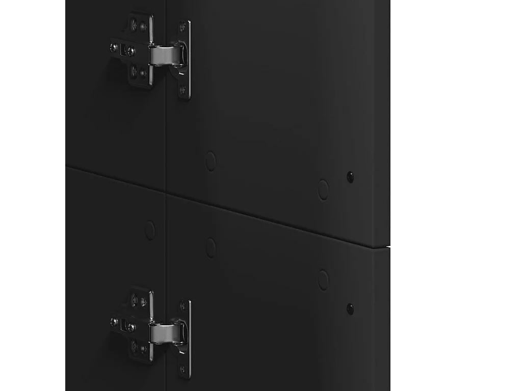 Wysoki Bufet Czarny 60x35x180 cm Z Nowoczesnego Drewna Inżynieryjnego z Dużą Przestrzenią Magazynową