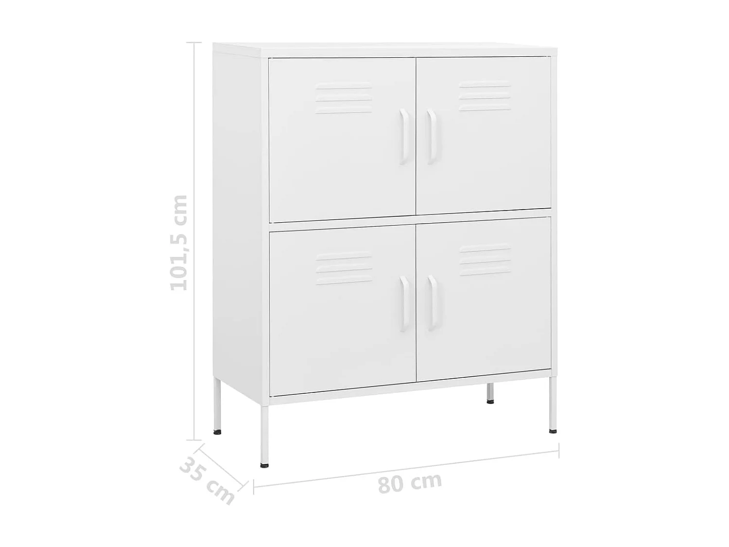 Lagerschrank Weiß 80x35x101,5 cm Stahl