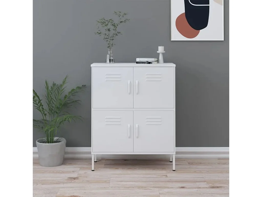 Armário de arrumação aço 80x35x101,5 cm branco