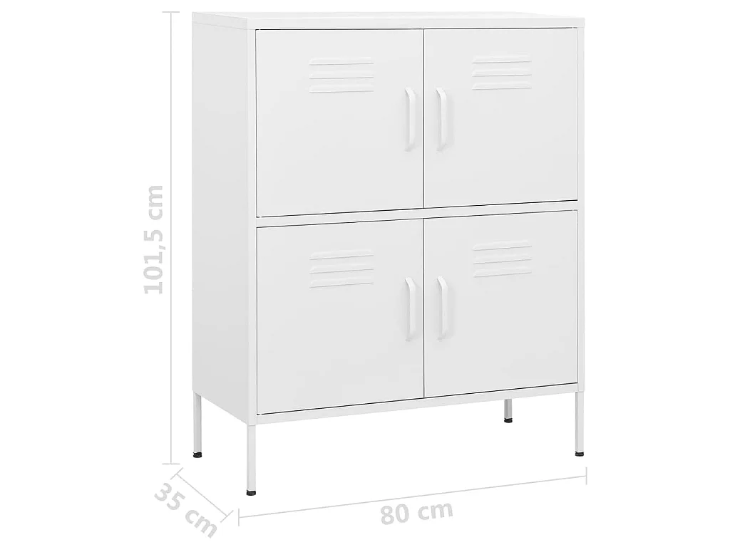 Armário de arrumação aço 80x35x101,5 cm branco
