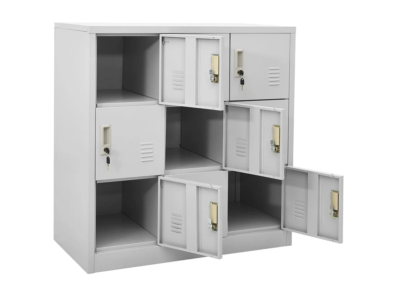 Schließfachschränke 2 Stk. Hellgrau 90x45x92,5 cm Stahl