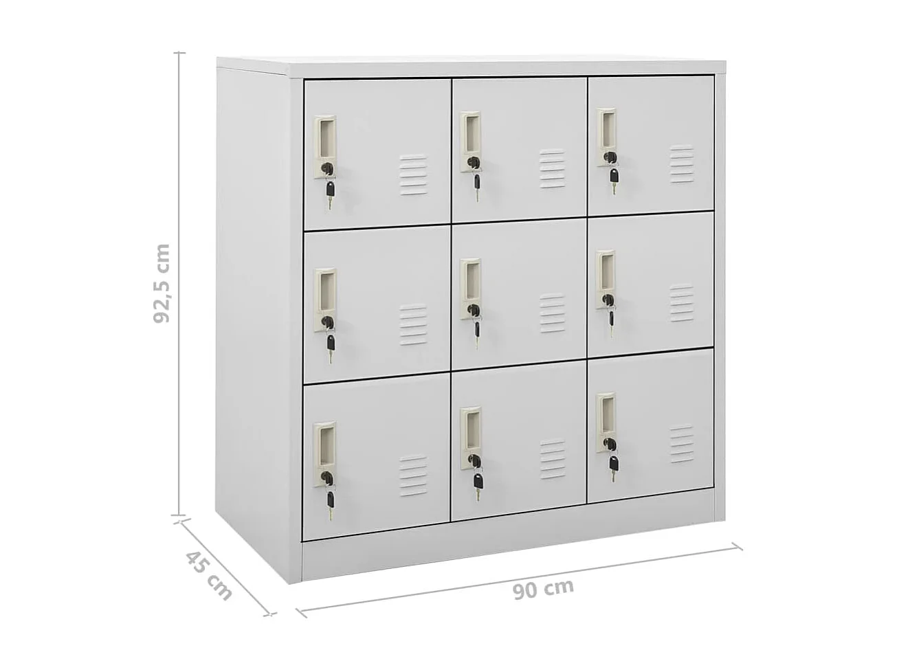 Armoires à casiers 2 pcs Gris clair 90x45x92,5 cm Acier