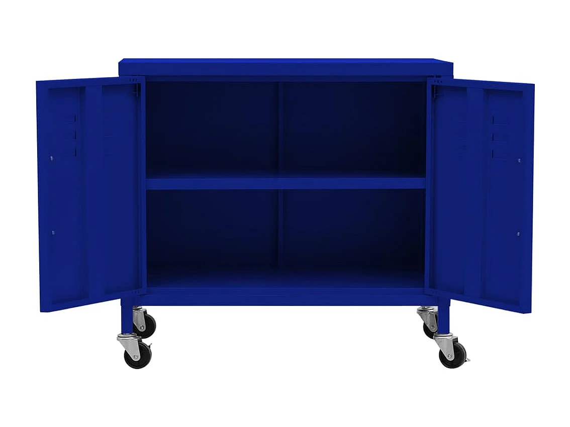 Armario de almacenamiento acero azul marino 60x35x56 cm