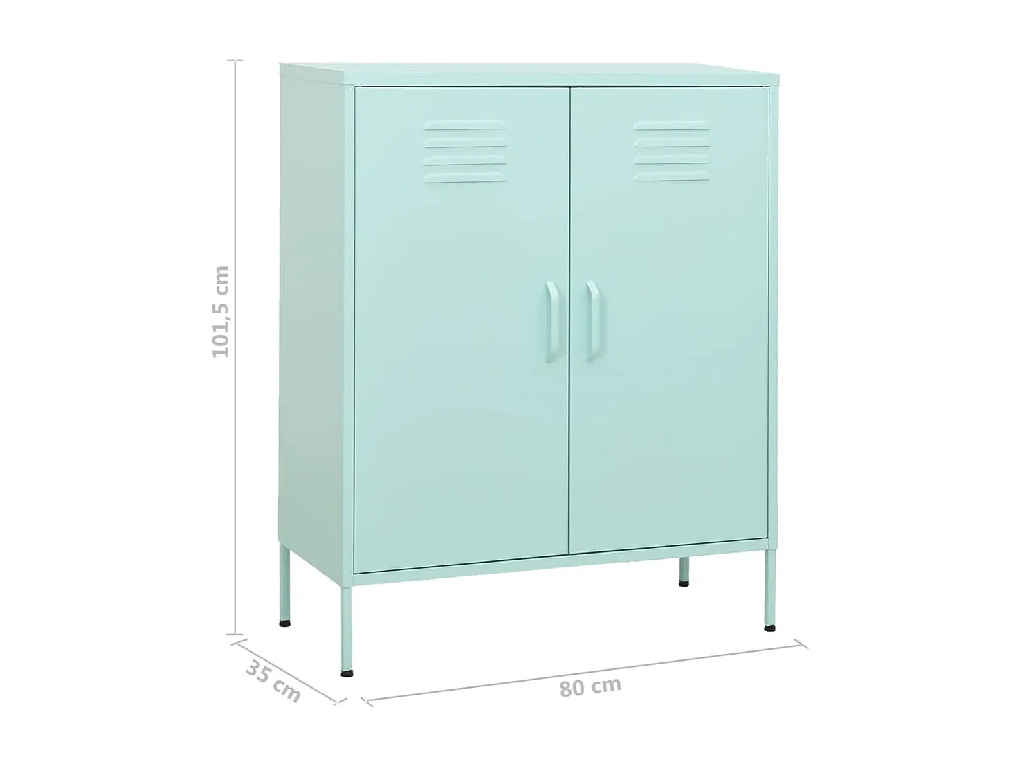Armoire de rangement Vert menthe 80x35x101,5 cm Acier