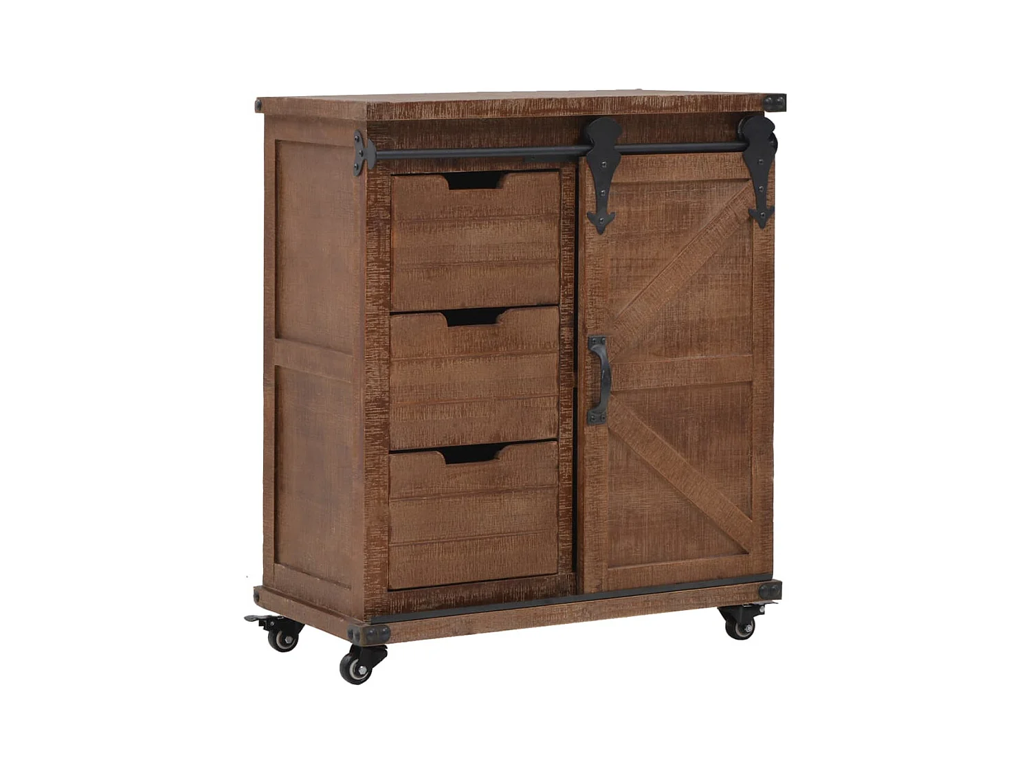Armoire de rangement Bois de sapin massif 64x33,5x75 cm Marron