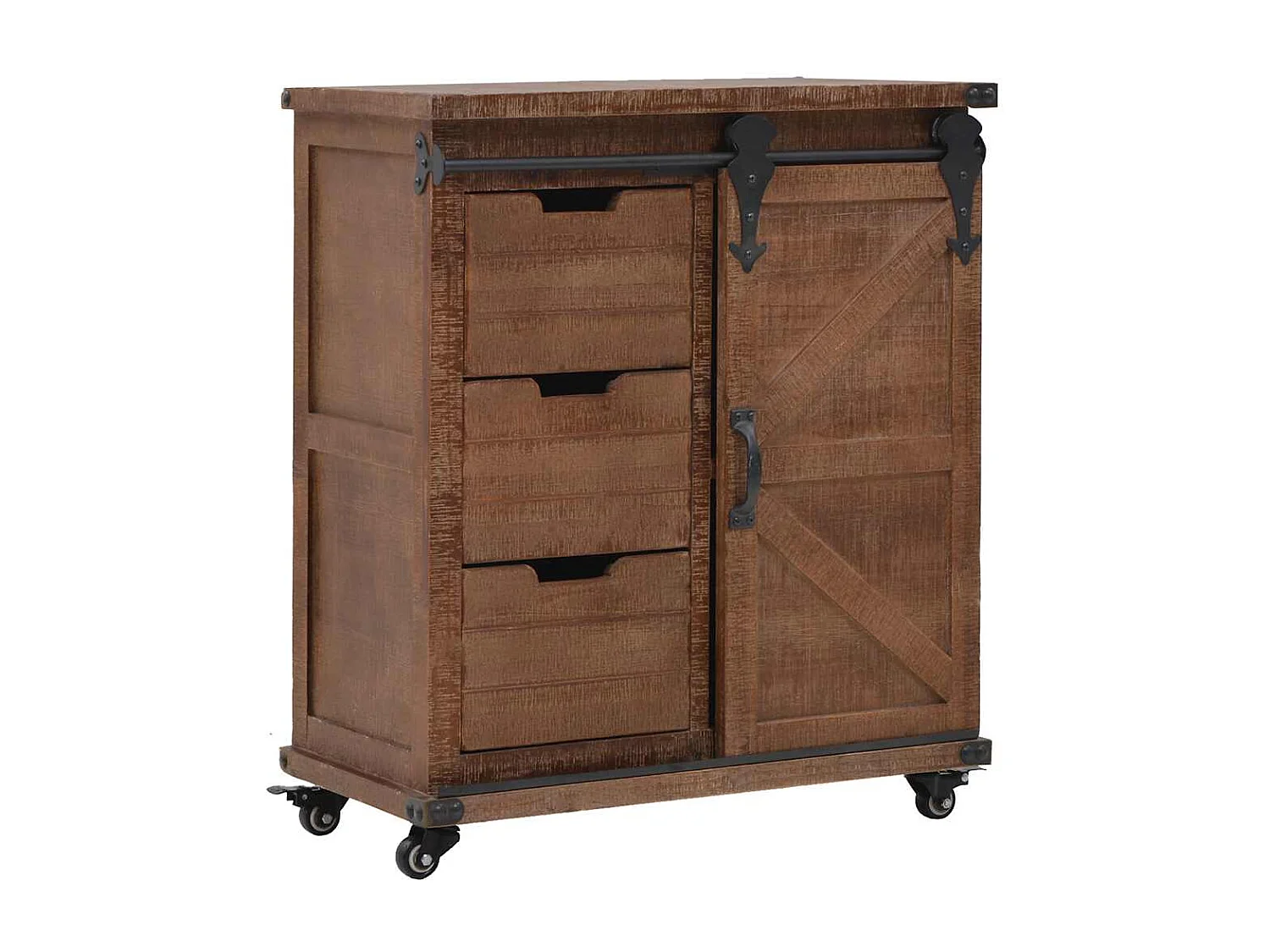 Armoire de rangement Bois de sapin massif 64x33,5x75 cm Marron