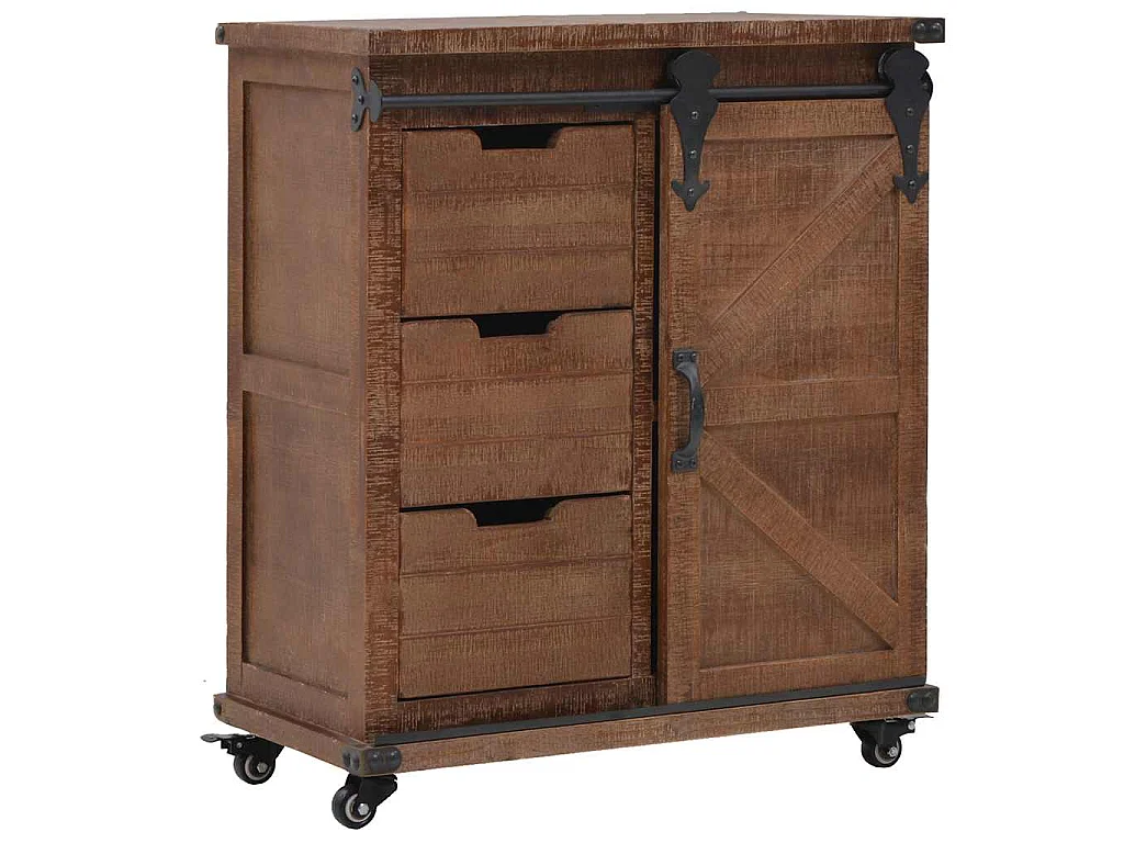 Armoire de rangement Bois de sapin massif 64x33,5x75 cm Marron