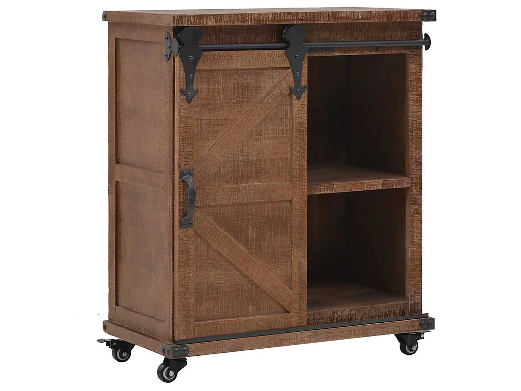 Armoire de rangement Bois de sapin massif 64x33,5x75 cm Marron
