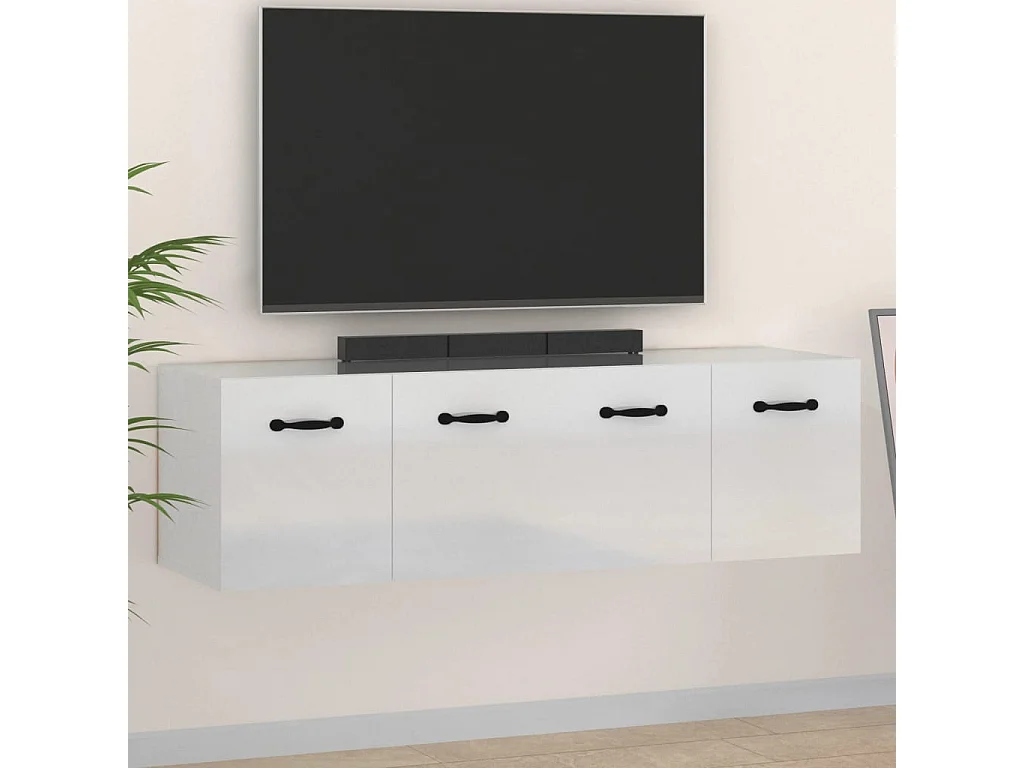 Wandkasten 2 st 80x36,5x35 cm bewerkt hout hoogglans wit