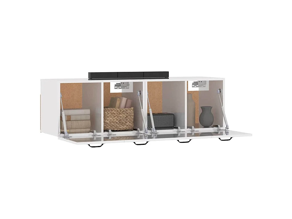 Wandschränke 2 Stk. Hochglanz-Weiß 80x36,5x35 cm Holzwerkstoff