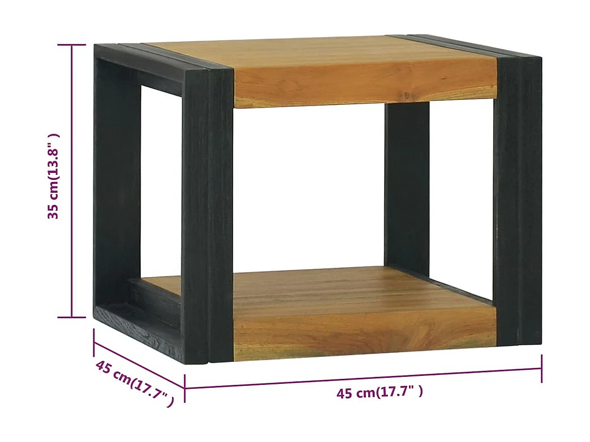 Armoire murale de salle de bain 45x45x35 cm Teck solide