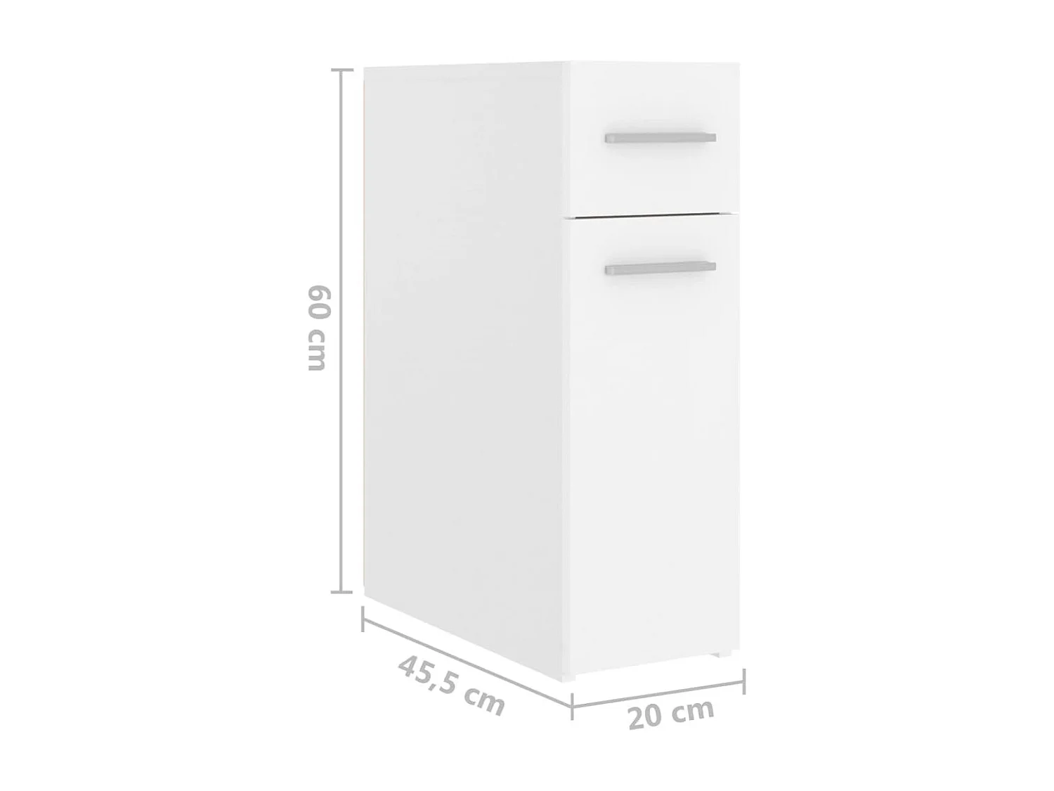 Armario de boticario madera contrachapada blanco 20x45,5x60 cm