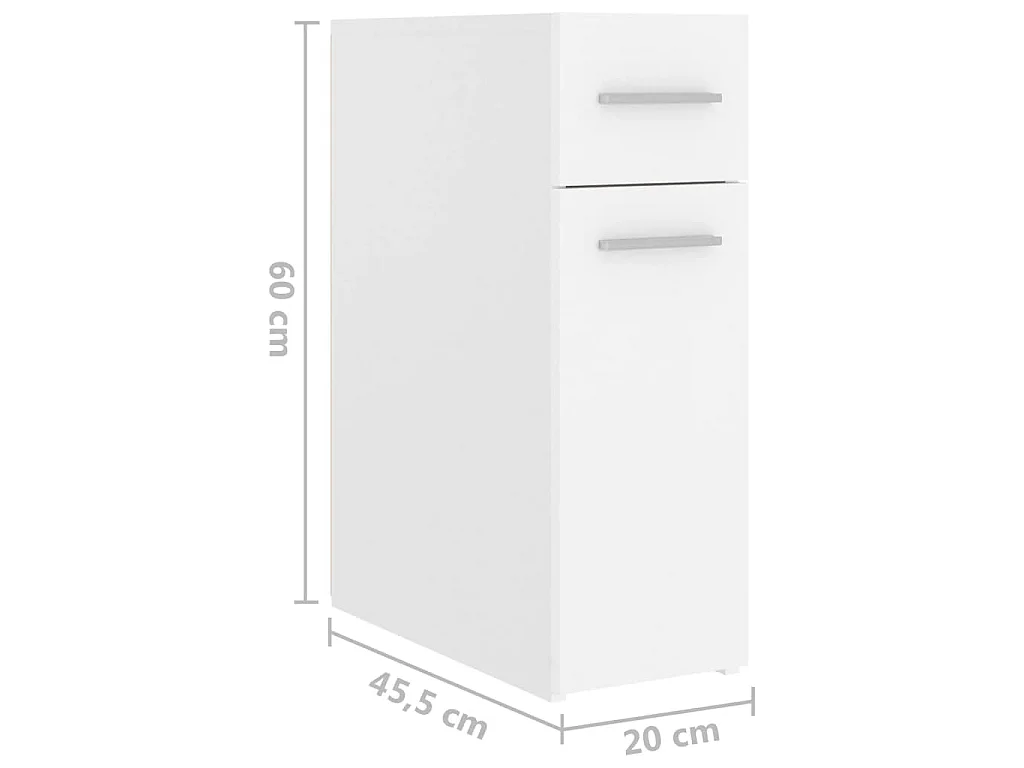 Apothekerskast 20x45,5x60 cm bewerkt hout wit