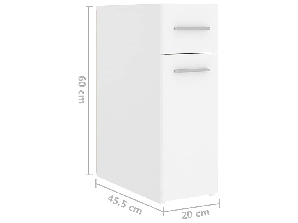 Armoire d'apothicaire Blanc 20x45,5x60 cm Bois d’ingénierie