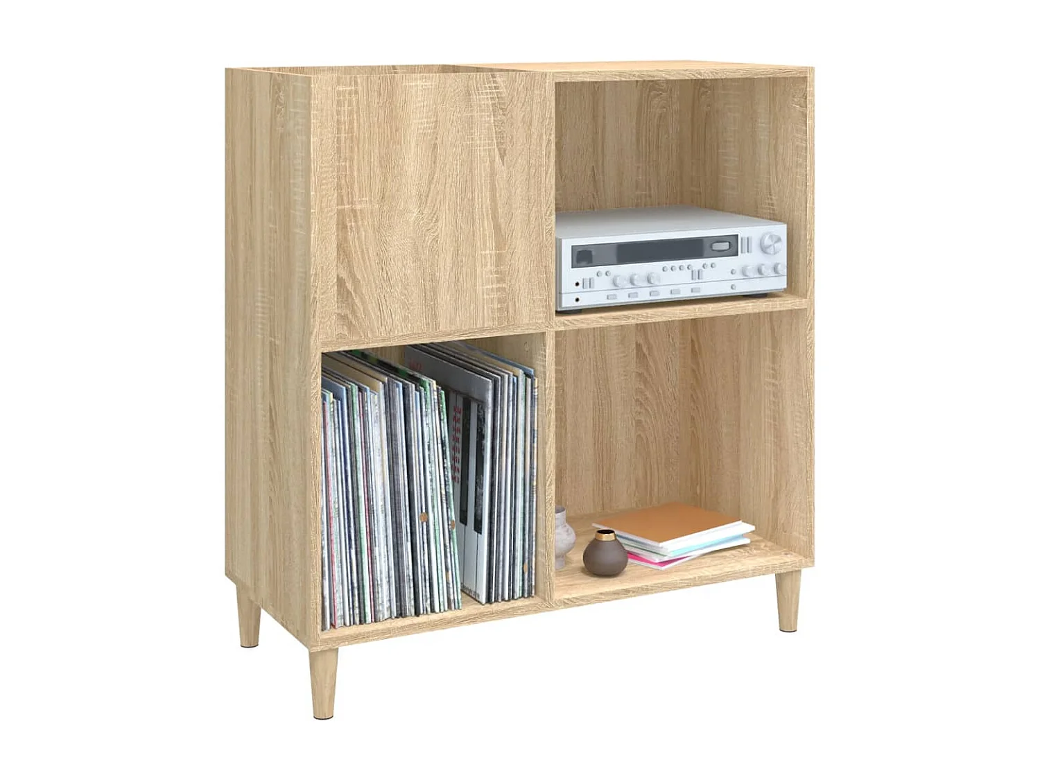Armoire à disques chêne sonoma 84,5x38x89 cm bois d'ingénierie