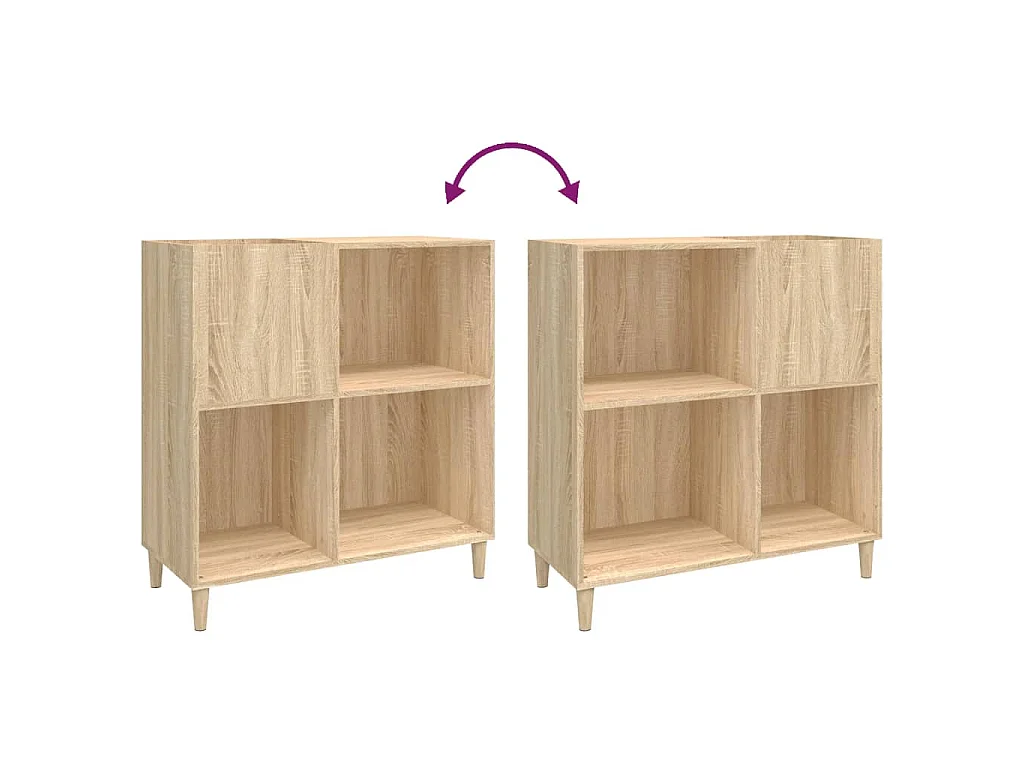 Mobile Porta Dischi Rovere Sonoma 84,5x38x89 Legno Multistrato