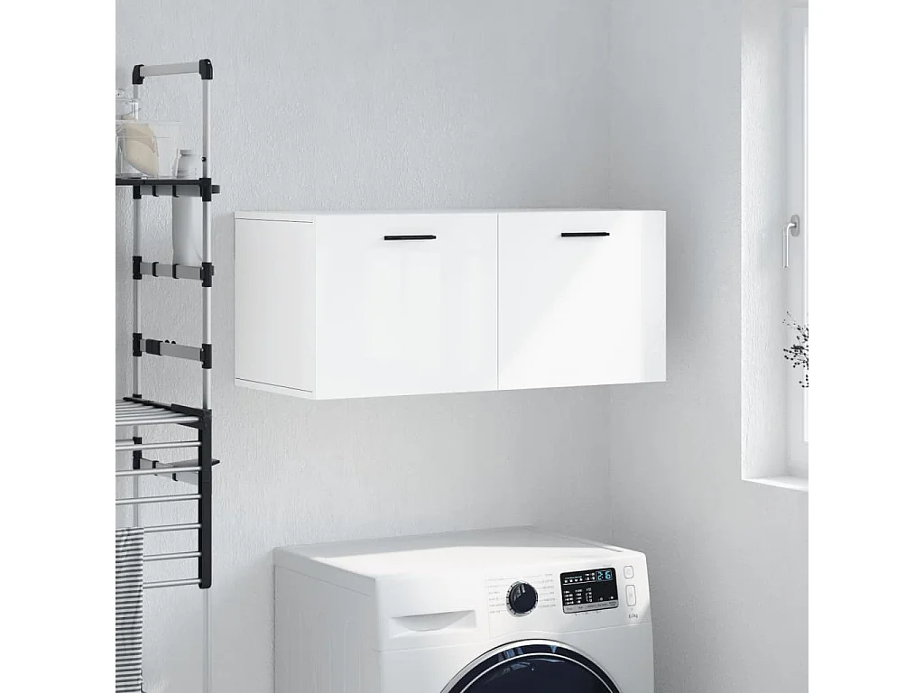 Wandschrank Hochglanz-Weiß 80x36,5x35 cm Holzwerkstoff