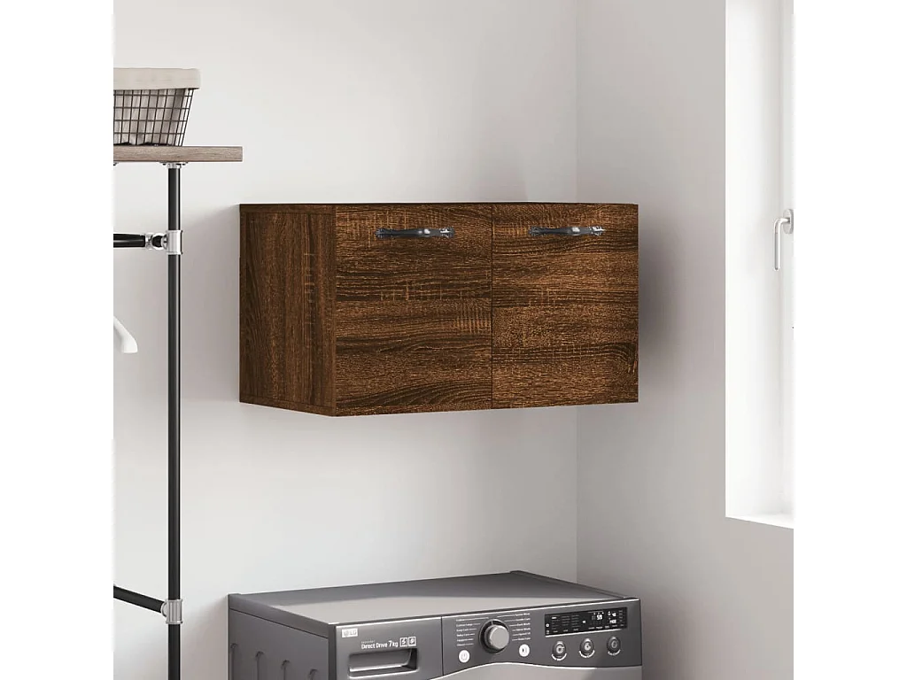 Armario de pared madera ingeniería marrón roble 60x36,5x35 cm