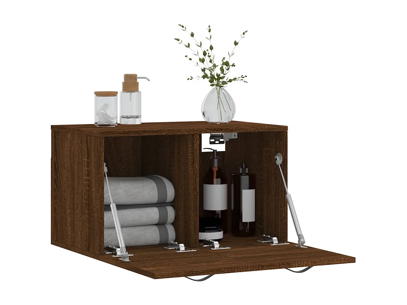 Armario de pared madera ingeniería marrón roble 60x36,5x35 cm