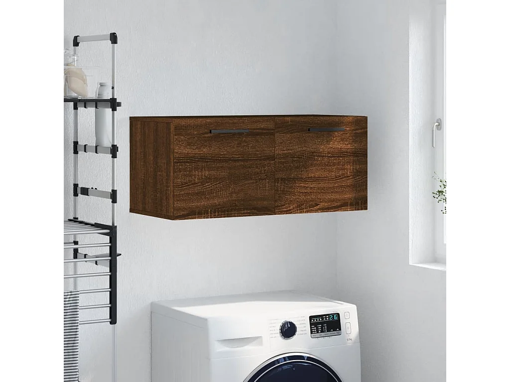 Armário parede 80x36,5x35cm derivados madeira carvalho castanho