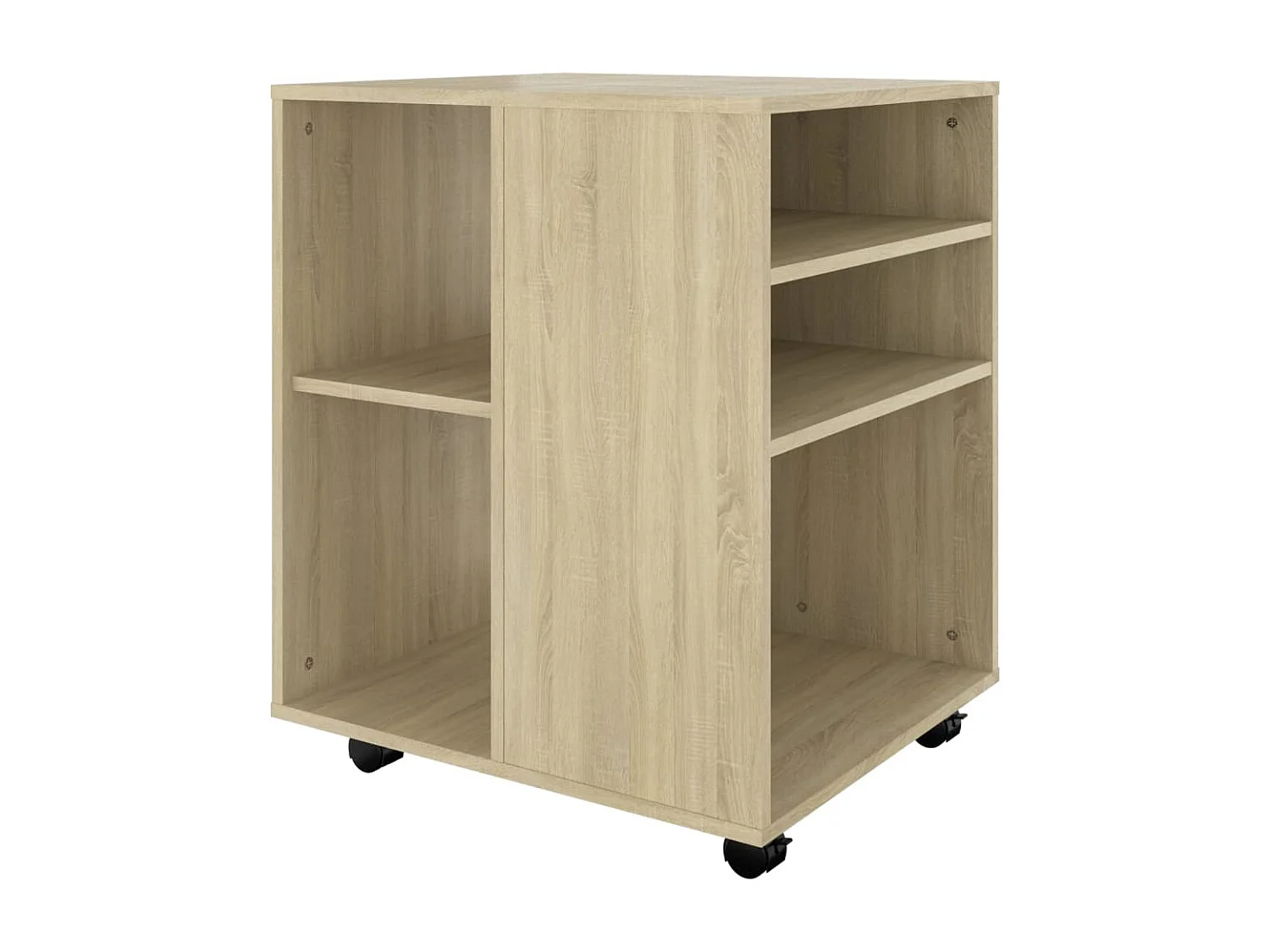 Armario con ruedas madera contrachapada roble Sonoma 60x53x72cm
