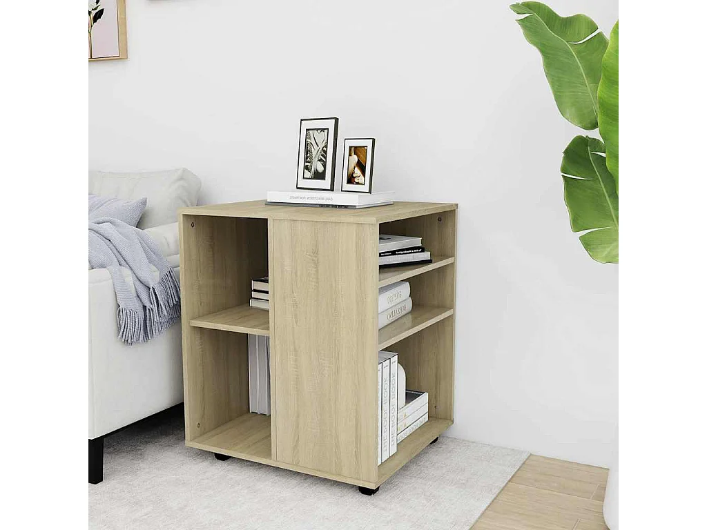 Armoire à roulettes Chêne Sonoma 60x53x72 cm Bois d'ingénierie