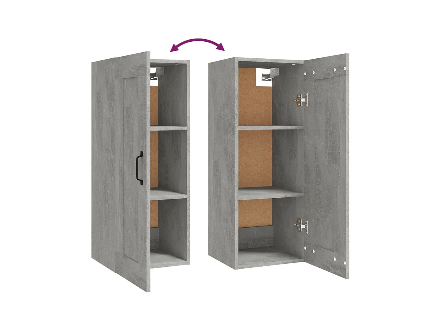 Armario colgante madera de ingeniería gris hormigón 35x34x90 cm