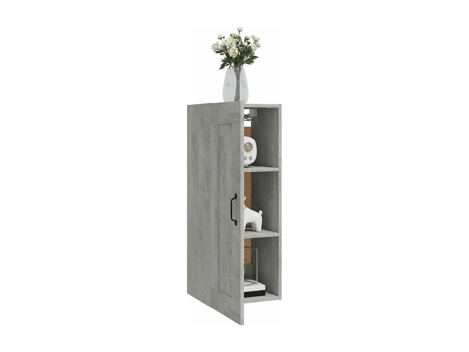 Armoire suspendue Gris béton 35x34x90 cm Bois d'ingénierie