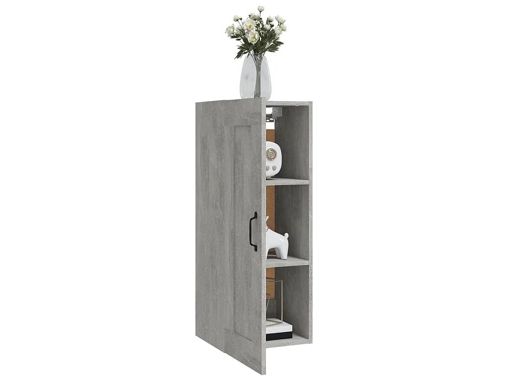 Hängeschrank Betongrau 35x34x90 cm Holzwerkstoff