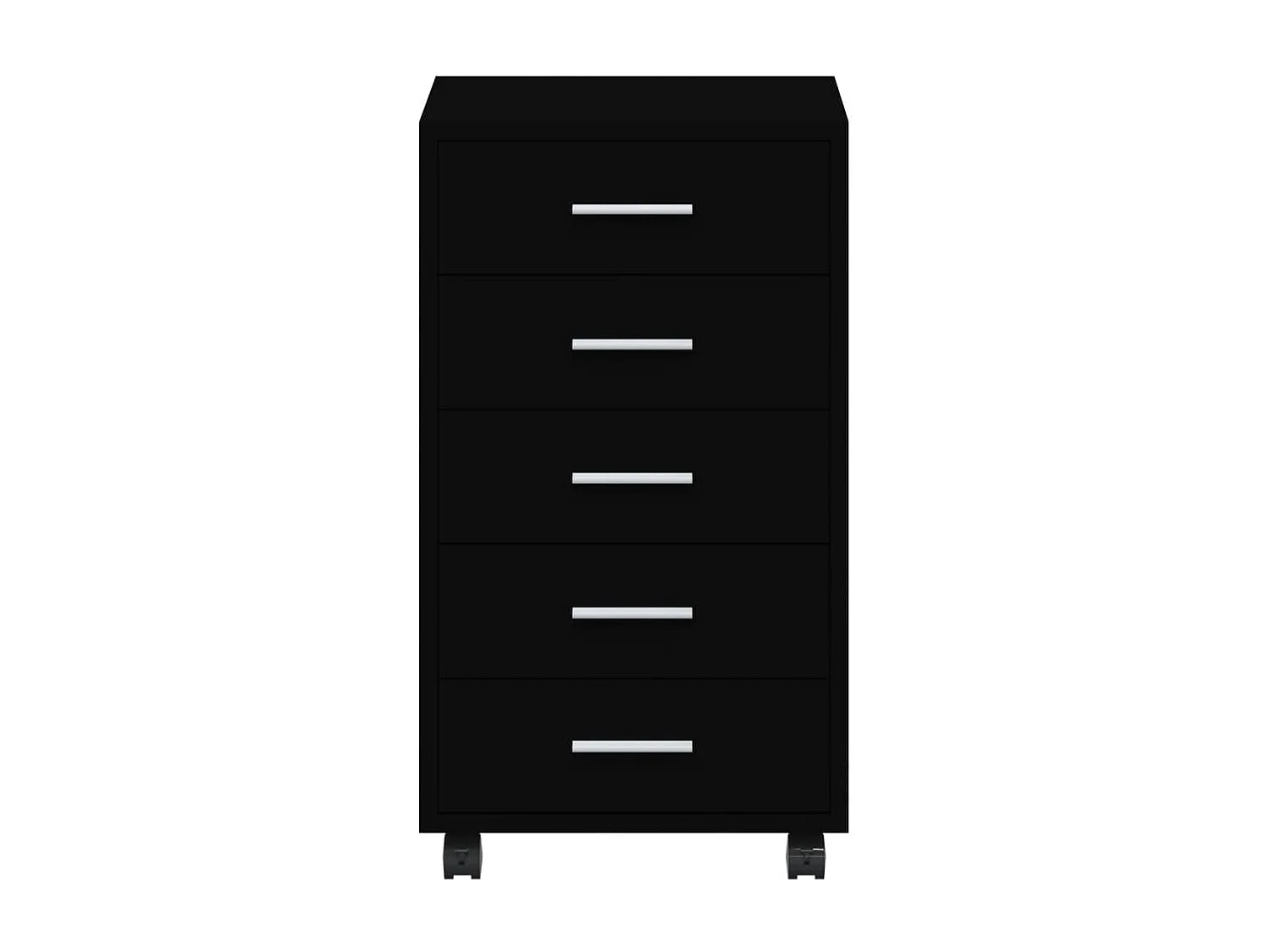 Armoire à tiroirs avec roulettes Noir Bois d'ingénierie