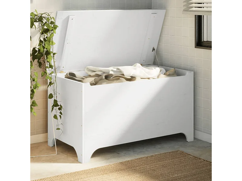 Opbergbox met deksel RANA 100x49x54 cm massief grenenhout wit