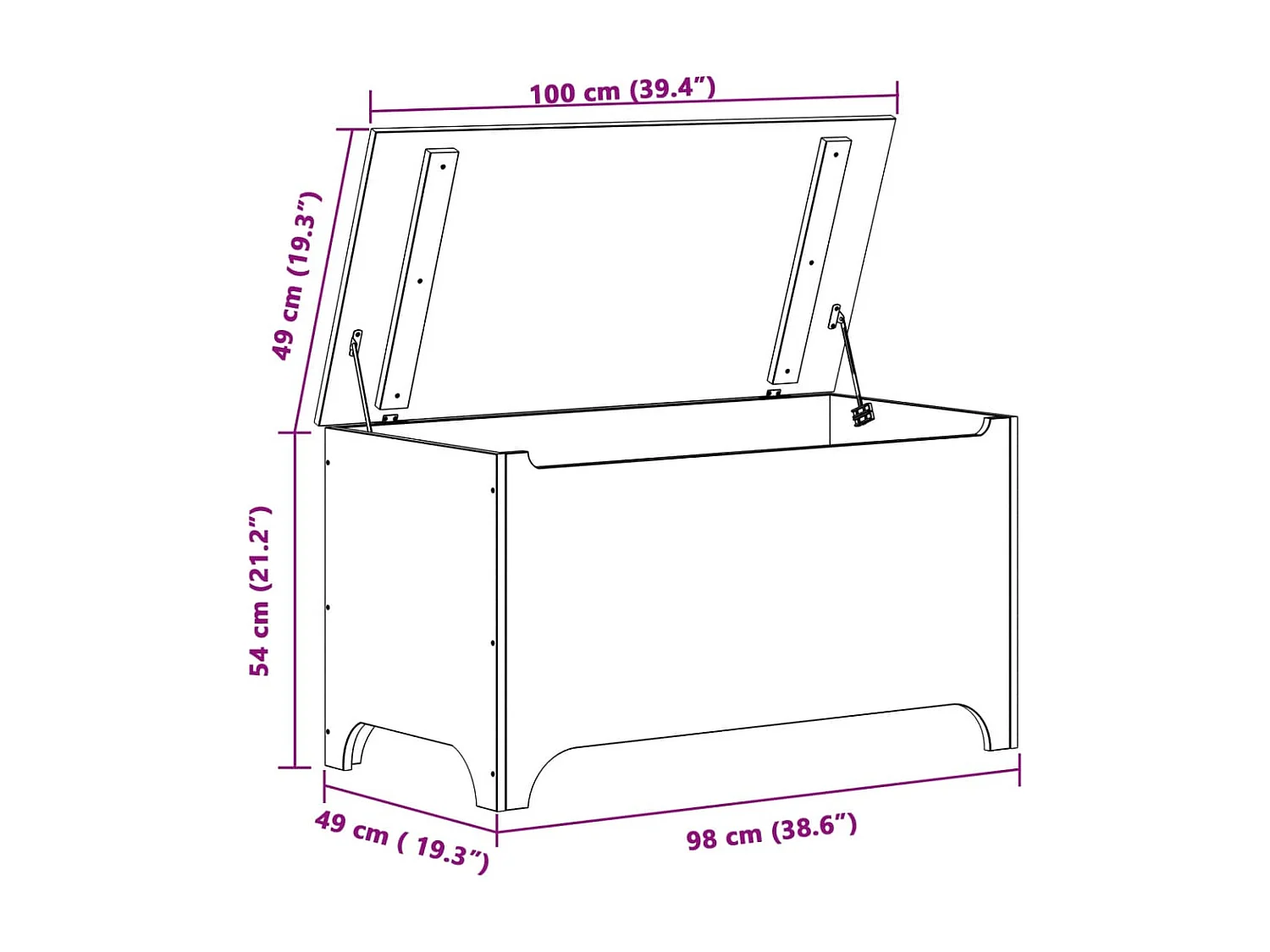 Boîte de rangement avec couvercle RANA blanc bois massif de pin