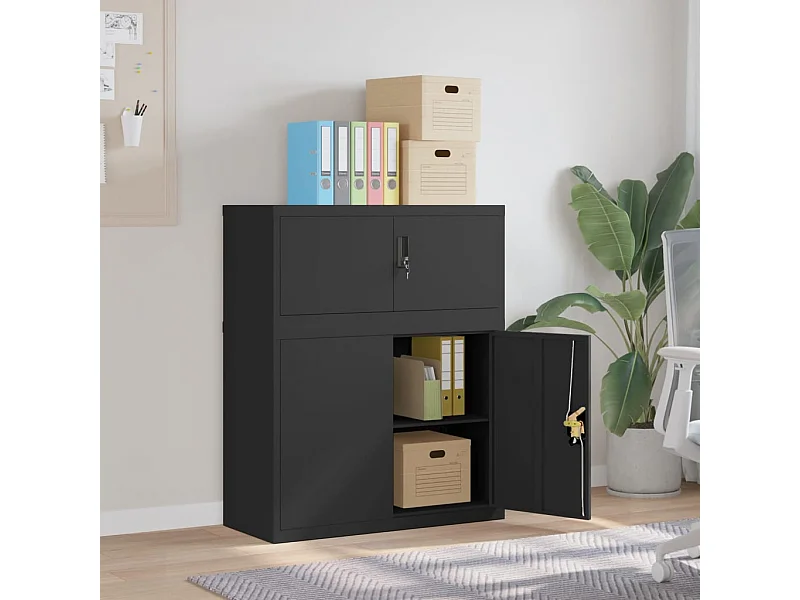 Classeur noir 90x40x110 cm acier