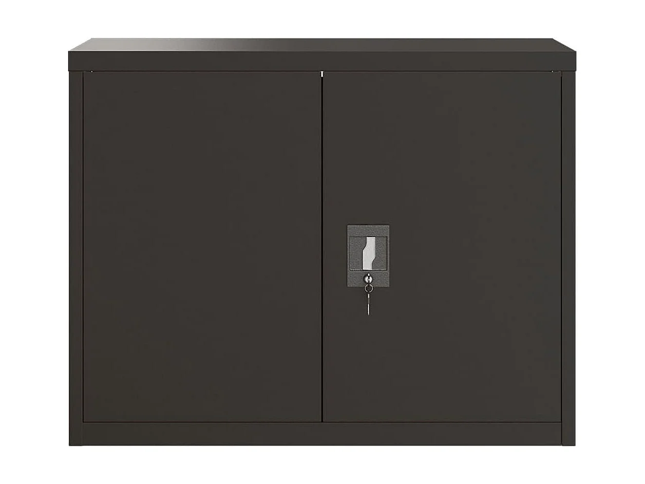 Armadio Classificatore Nero 90x40x110 cm in Acciaio