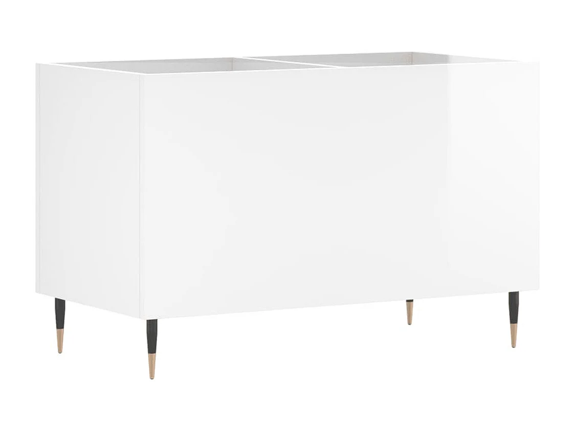 Armoire à disques blanc brillant 74,5x38x48cm bois d'ingénierie