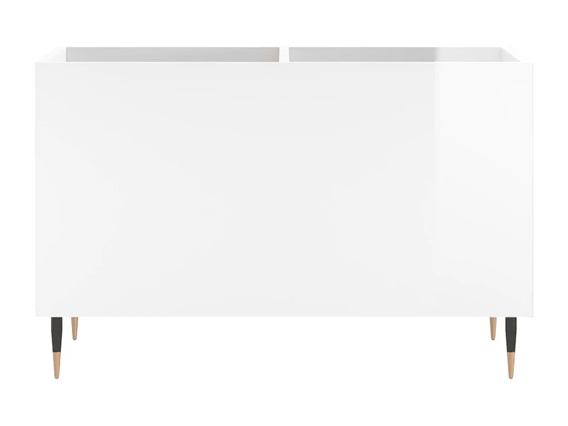 Armoire à disques blanc brillant 74,5x38x48cm bois d'ingénierie