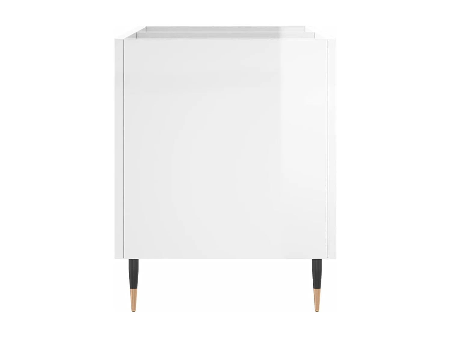 Armoire à disques blanc brillant 74,5x38x48cm bois d'ingénierie