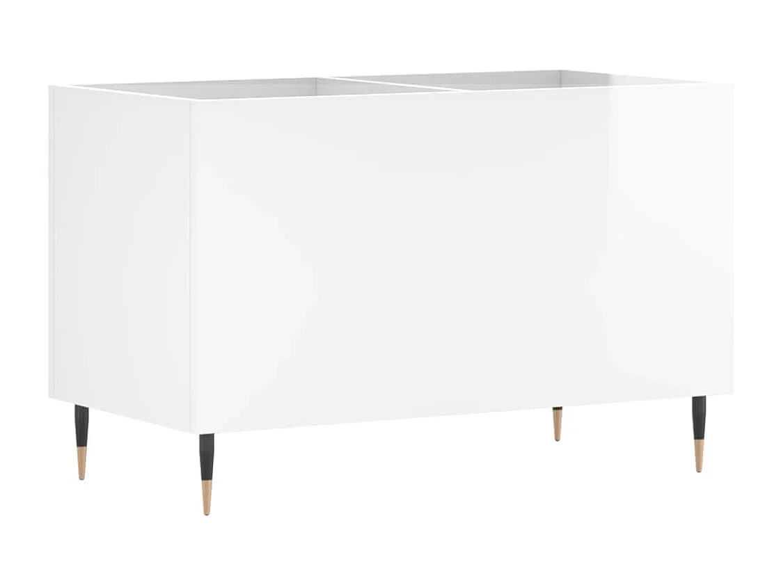 Armoire à disques blanc brillant 74,5x38x48cm bois d'ingénierie