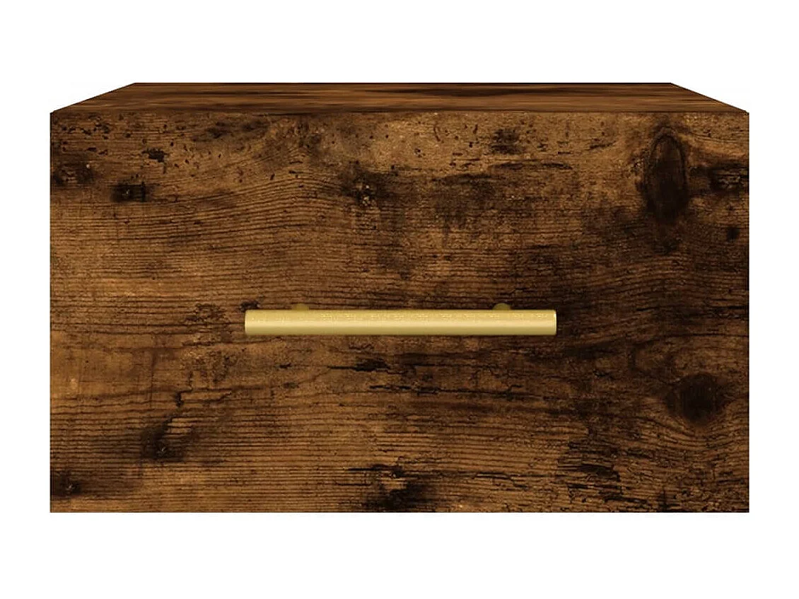 Table de chevet murale chêne fumé 35x35x20 cm